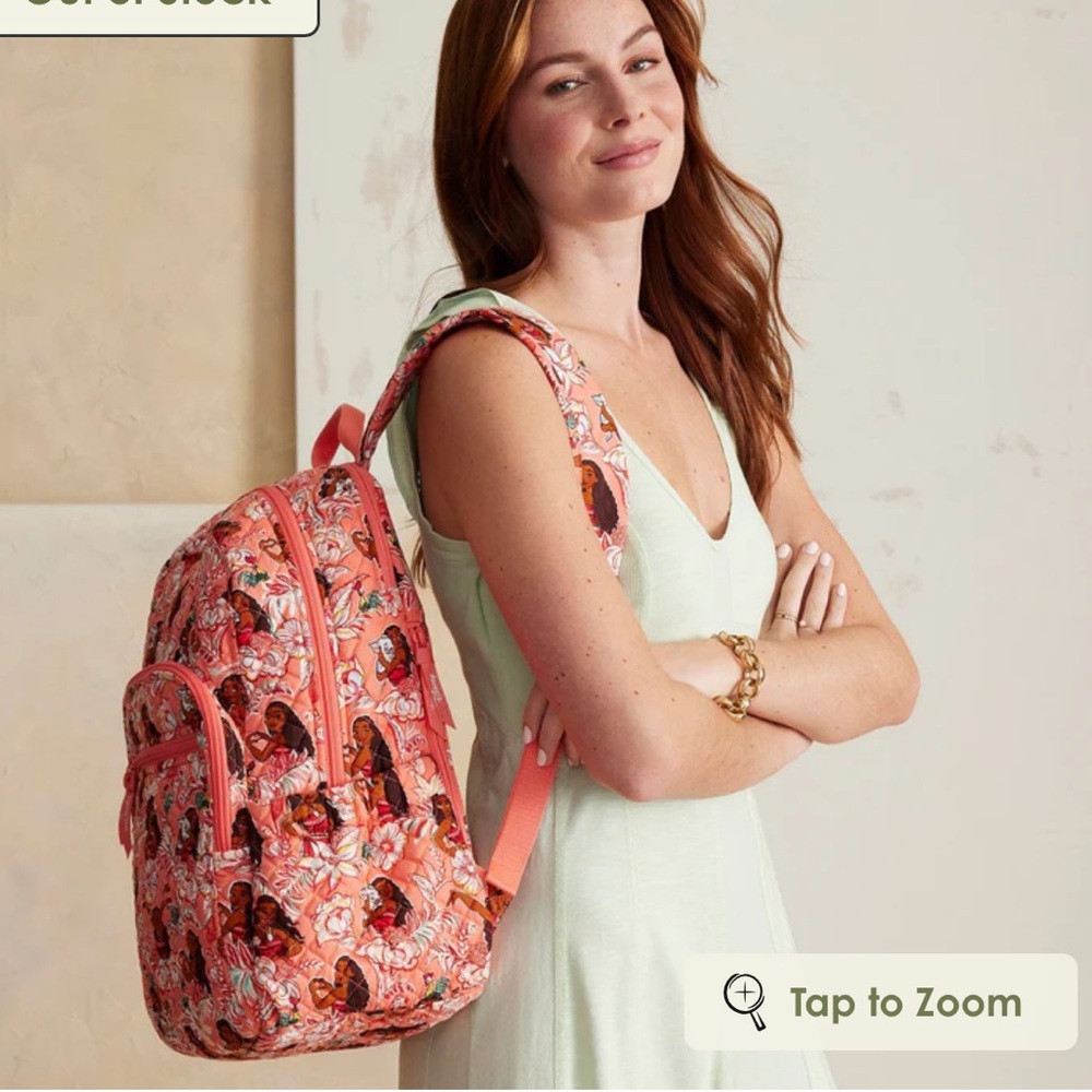 New Vera Bradley x Disney Campus Backpack Moana Adventure NWT in Cotton - Picture 15 of 15